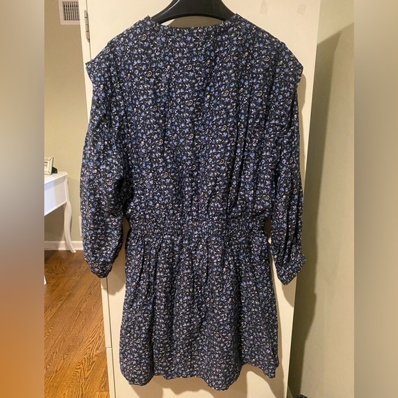 NWT APIECE APART Dress Womens Large  Black Blue Olga Mini Floral Print Cotton - Picture 11 of 11